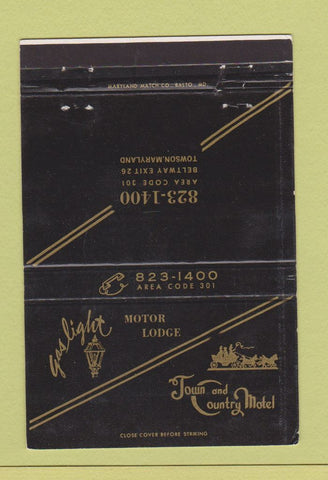 Matchbook Cover - Gas Light Motor Lodge Towson MD WEAR 40 Strike