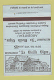 Matchbook Cover - Restaurant La Vieille Vigne Belgium 40 Strike
