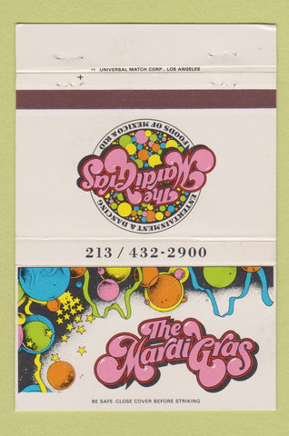 Matchbook Cover - The Mardi Gras Mexican Restaurant Long Beach CA 40 Strike