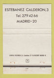 Matchbook Cover - 6 Penques Pub Madrid Spain 40 Strike