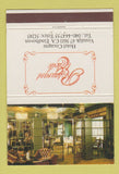 Matchbook Cover Restaurant Etoile Eindhoven Netherlands Hotel Cocagne 40 Strike