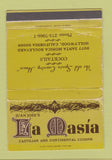 Matchbook Cover - La Masia Restaurant Hollywood CA WORN 40 Strike
