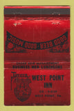 Matchbook Cover - West Point Inn PA RED 40 Strike