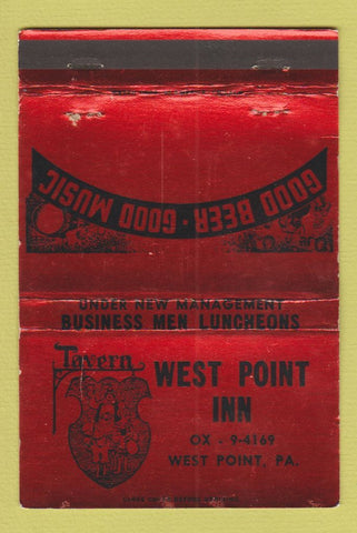 Matchbook Cover - West Point Inn PA RED 40 Strike