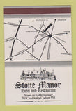 Matchbook Cover - Stone Manor Hotel Restaurant Kidderminster UK 40 Strike