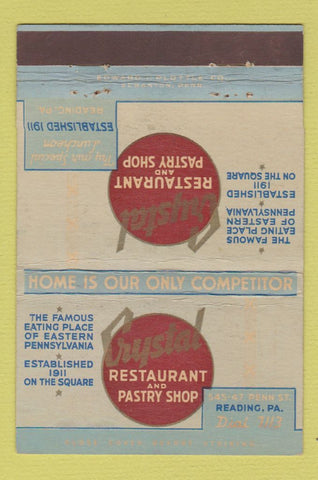 Matchbook Cover - Crystal Restaurant Reading PA 40 Strike