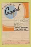 Matchbook Cover - Crystal Restaurant Reading PA 40 Strike