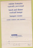 Matchbook Cover - Le Provencial Restaurant Washington DC 40 Strike