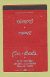 Matchbook Cover - Cin Bad's Arcadia CA CREASED 40 Strike