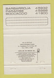Matchbook Cover - Barbarrja Disco Pirate Acapulco Mexico 40 Strike