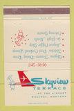 Matchbook Cover - Skyview Terrace Billing MT Airport 40 Strike
