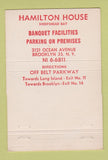 Matchbook Cover - Hamilton House Sheepshead Bay Brooklyn NY 40 Strike