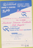 Matchbook Cover - The Rooster Tail Detroit MI 40 Strike