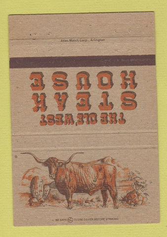 Matchbook Cover - Ole' West Steak House Athens TX Canton 40 Strike