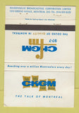 Matchbook Cover - CKGM Radio Montreal QC 40 Strike
