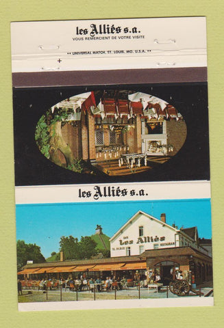 Matchbook Cover Les Allies Restaurant Waterloo Braine L'Alleud Belgium 40 Strike