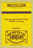 Matchbook Cover - Angelo's BBQ Fort Worth TX Budweiser Beer 40 Strike