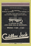 Matchbook Cover - Cadillac Jack Cars Fallston MD 40 Strike