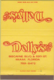 Matchbook Cover - Dolly's Miami FL seafood 40 Strike