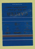 Matchbook Cover - Carter Cadillac Rolls Royce Ferrari  Pontiac SAMPLE 40 Strike