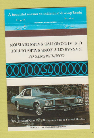 Matchbook Cover - Chrysler Motors Kansas City MO Zone 1975 40 Strike