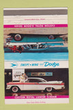 Matchbook Cover - Dodge 1957 Swept Wing 40 Strike