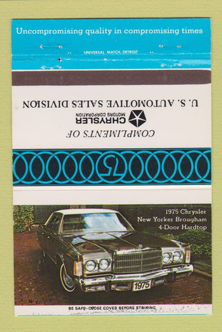 Matchbook Cover - Chrysler Motors US Auto Sales Division New Yorker 40 Strike