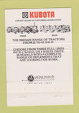 Matchbook Cover - Kubota Tractors West Simsbury CT 40 Strike