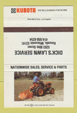 Matchbook Cover - Kubota Tractors Lawn Mowers Kenosla WI 40 Strike