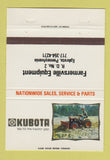 Matchbook Cover - Kubota Tractors Ephrata PA 40 Strike