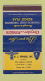 Matchbook Cover - NJ Popovic Chrysler Plymouth Cleveland OH 36 Strike
