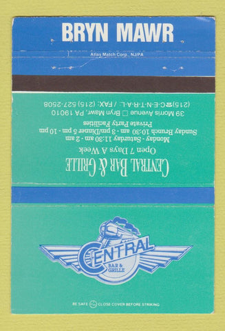 Matchbook Cover - Central Bar Grille Bryn Mawr PA 40 Strike