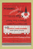 Matchbook Cover - Seatex Carloads Water Service Texas Freight 40 Strike