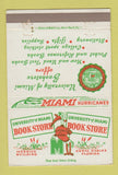 Matchbook Cover - University of Miami FL Hurricanes 40 Strike