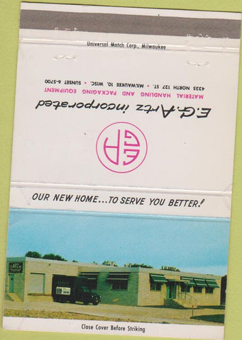 Matchbook Cover - Artz Packaging Equip Milwaukee WI 40 Strike