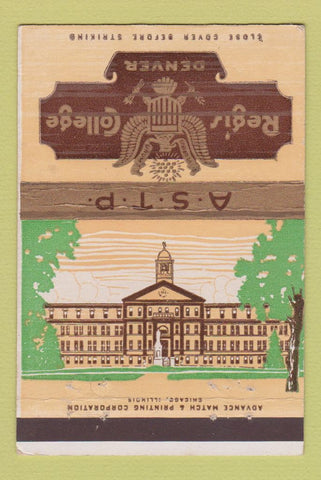 Matchbook Cover - Regis College Denver Colorado ADVANCE Military 40 Strike