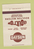Matchbook Cover - Boulton Motors Datsun Miami FL 40 Strike