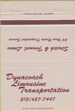 Matchbook Cover - Dynacoach Limousine limos 40 Strike