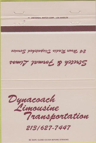 Matchbook Cover - Dynacoach Limousine limos 40 Strike