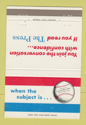 Matchbook Cover - The Press Newspaper Baseball 40 Strike