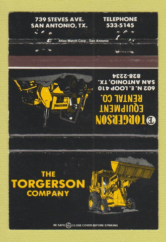 Matchbook Cover - Torgerson Tractors San Antonio TX Ford WEAR 40 Strike