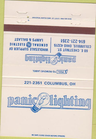Matchbook Cover - Panic Lighting GE Columbus OH 40 Strike