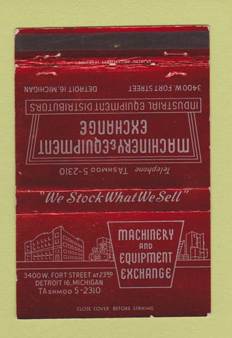 Matchbook Cover - Machinery and Equipment Supply Detroit MI 40 Strike