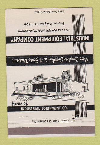 Matchbook Cover - Industrial Equipment Company Joplin MO 40 Strike