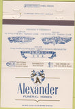 Matchbook Cover - Alexander Funeral Homes Evansville IN 40 Strike