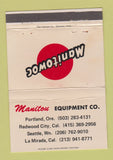 Matchbook Cover - Manitou Equipment Portland OR Seattle WA 40 Strike