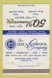 Matchbook Cover - Day & Maddock Company Cleveland OH 1966 40 Strike