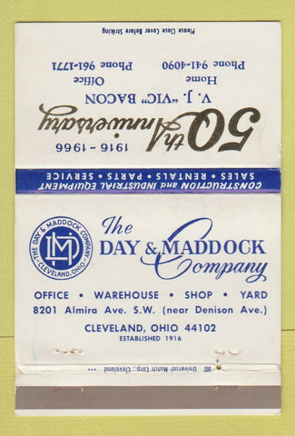 Matchbook Cover - Day & Maddock Company Cleveland OH 1966 40 Strike