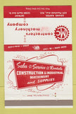 Matchbook Cover - Contractors Machinery Detroit Grand Rapids MI WEAR 40 Strike