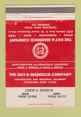 Matchbook Cover - Day & Maddock Company Cleveland OH  Reddrop WEAR #2 40 Strike